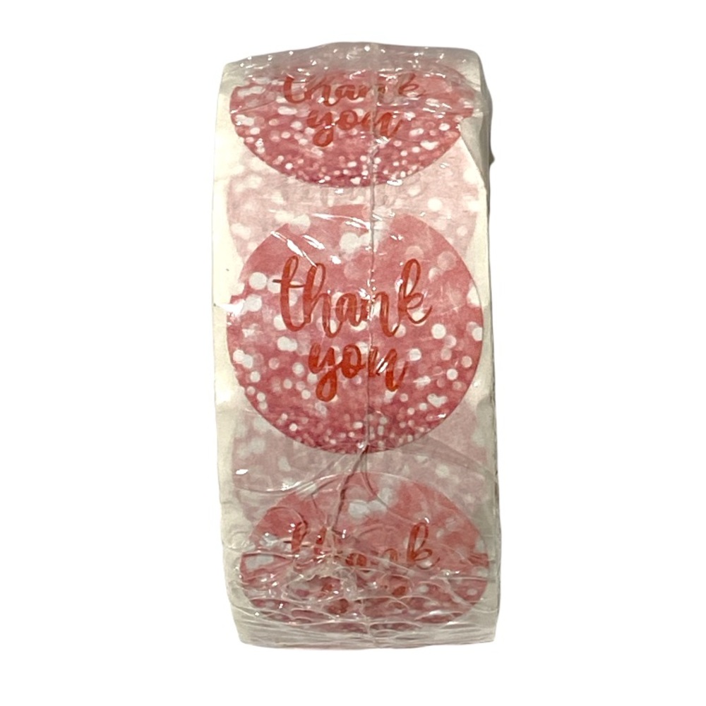 500 Pieces Thank You Stickers Roll Pink
1 Inch Round Floral Sticker